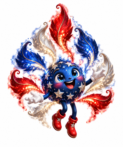 Patriotic Blue Orb With Flowing Spark Leaves Art Vinyl Decal Stickers