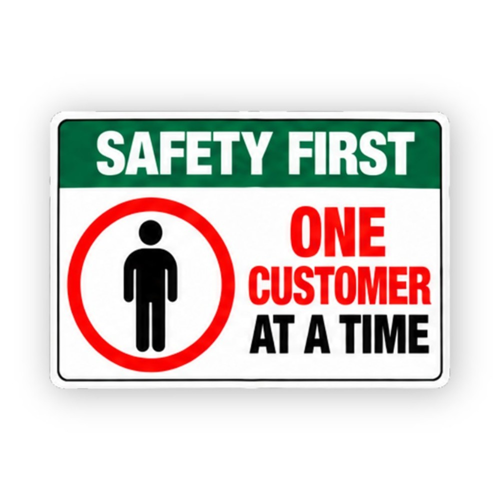 Green One Customer Circled Figure Panel Vinyl Decal Stickers