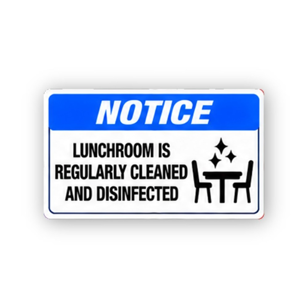 Blue Notice Lunchroom Table Sparkles Panel Vinyl Decal Stickers