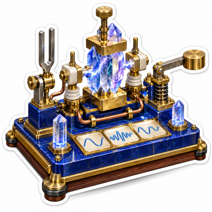 Blue Crystal Tuning Fork Apparatus Art Vinyl Decal Stickers