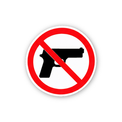 Red Crossed Handgun Small Circle Vinyl Decal Stickers