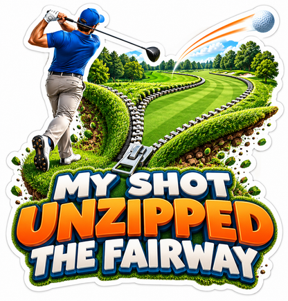 Golfer Zipper Fairway Quote Vinyl Decal Stickers