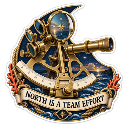 Gold Sextant Team Effort Art Vinyl Decal Stickers
