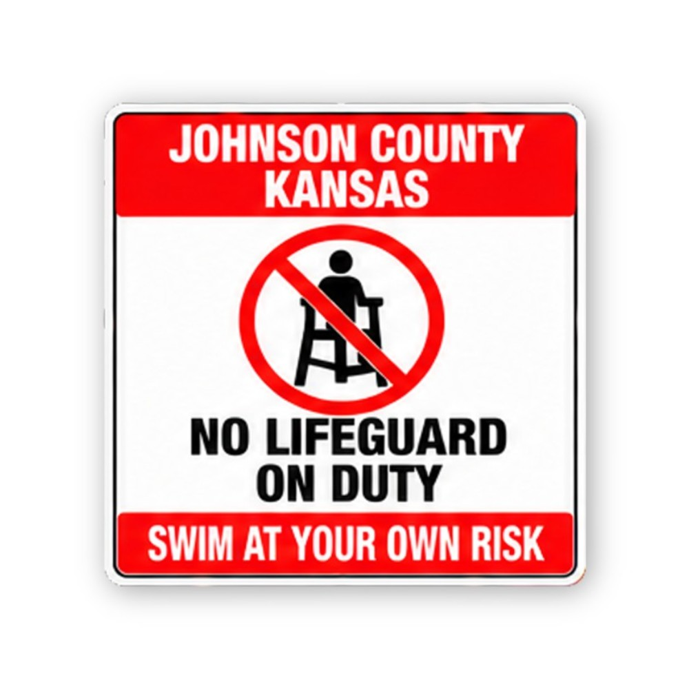 Red Johnson County Kansas Lifeguard Portrait Vinyl Decal Stickers