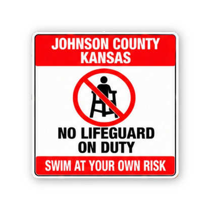Red Johnson County Kansas Lifeguard Portrait Vinyl Decal Stickers