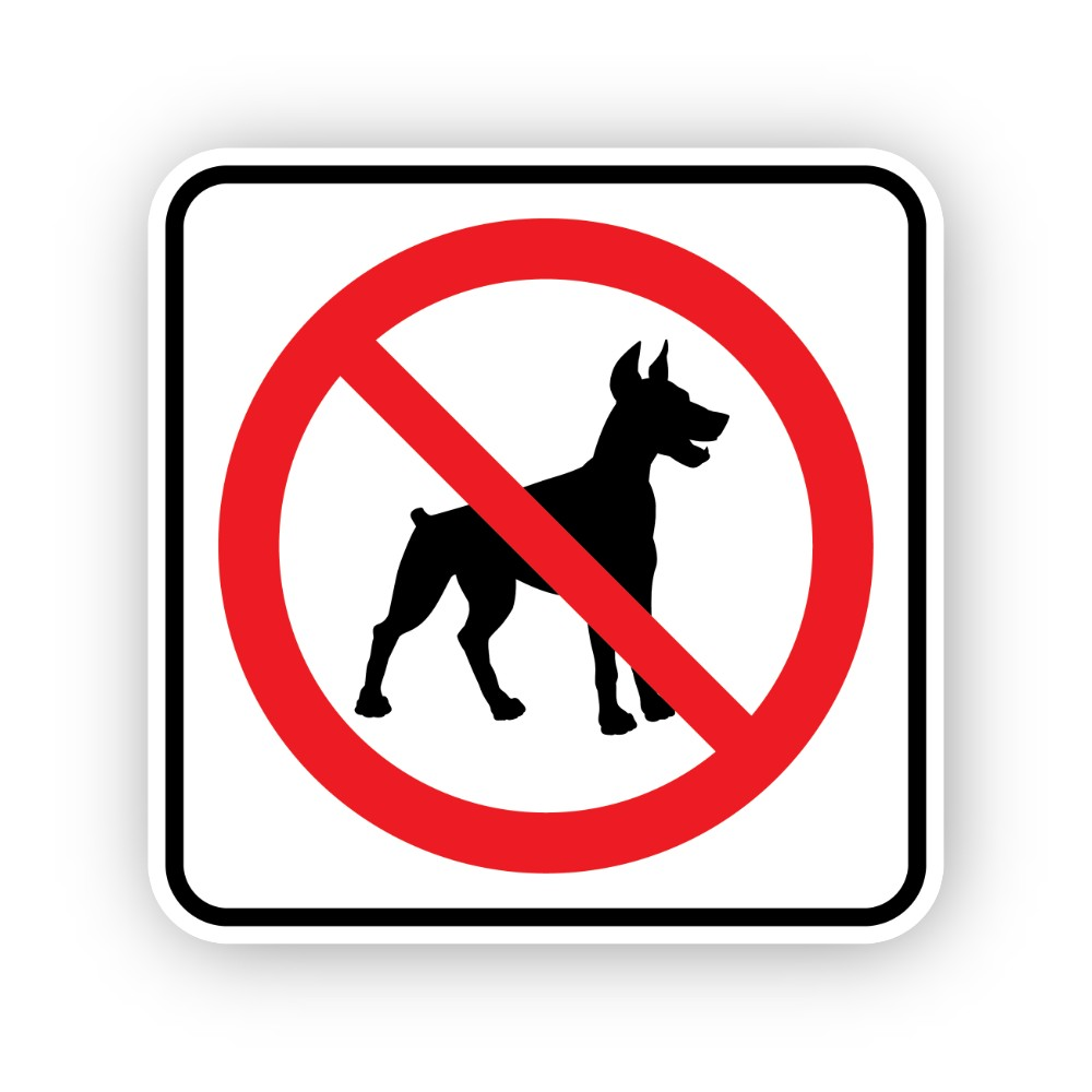 Red Crossed Standing Dog Border Square Vinyl Decal Stickers