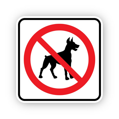 Red Crossed Standing Dog Border Square Vinyl Decal Stickers