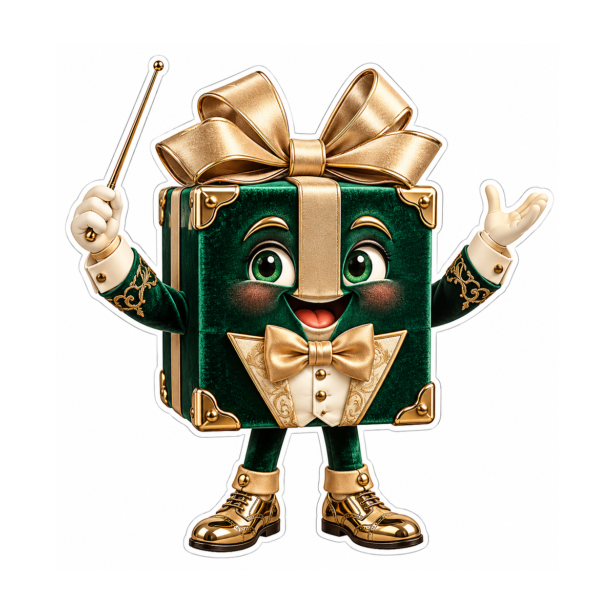 Green Gold Present Box Conductor Vinyl Decal Stickers