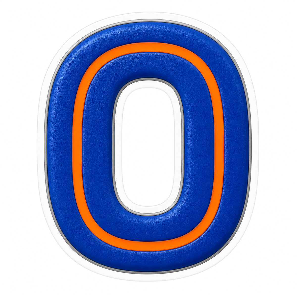 Blue Orange Line Letter O Art Vinyl Decal Stickers