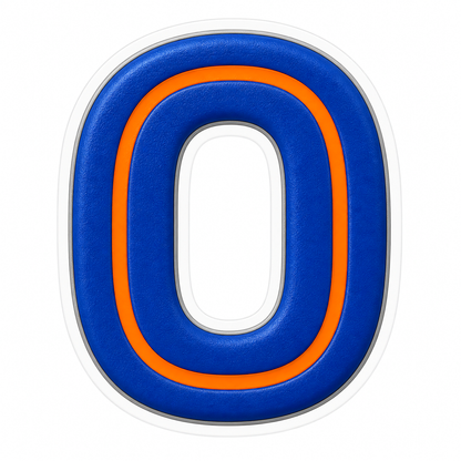 Blue Orange Line Letter O Art Vinyl Decal Stickers
