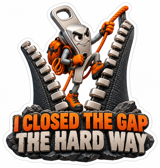 Zipper Pull Character Climbing Rope Art Vinyl Decal Stickers