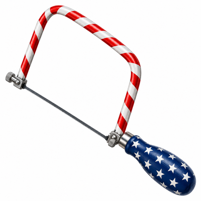 Striped Bow Saw with Navy Starry Wooden Grip Vinyl Decal Stickers