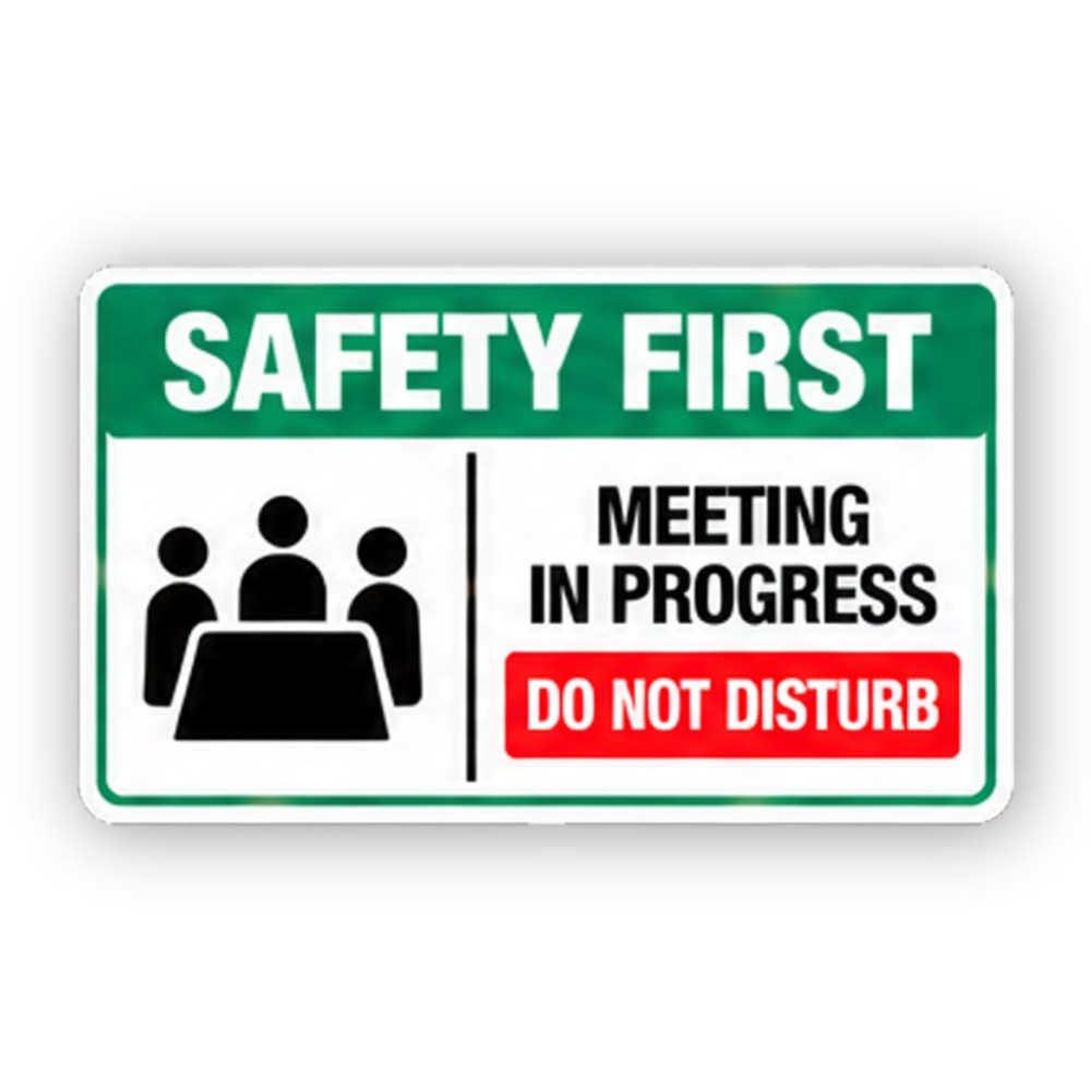 Green Meeting Three Figures Do Not Disturb Panel Vinyl Decal Stickers