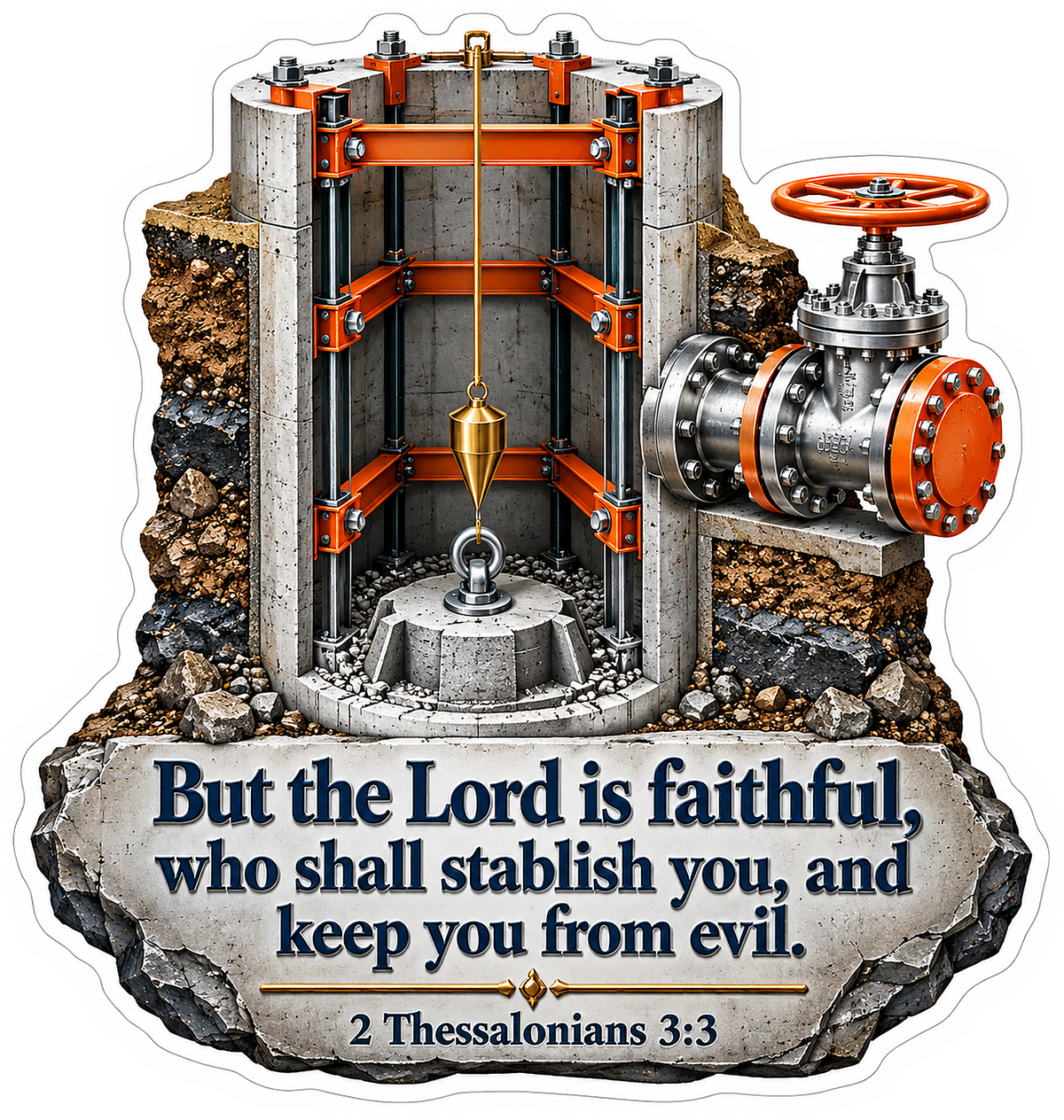 Concrete Cylinder Faithful Scripture Art Vinyl Decal Stickers