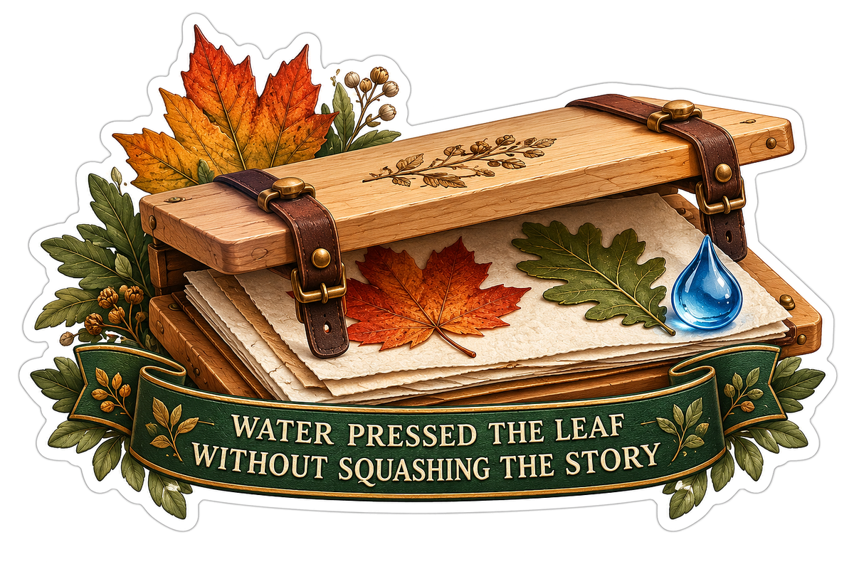 Wood Leaf Press With Colorful Autumn Leaves Art Vinyl Decal Stickers