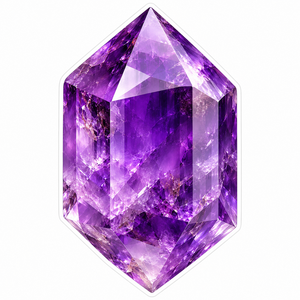 Pointed Purple Amethyst Crystal Art Vinyl Decal Stickers