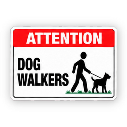 Red Dog Walkers Leash Grass Panel Vinyl Decal Stickers