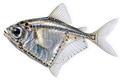 Translucent Triangular Silver Fish Art Vinyl Decal Stickers
