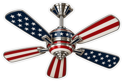 USA Flag Five Blade Ceiling Fan Art Vinyl Decal Stickers