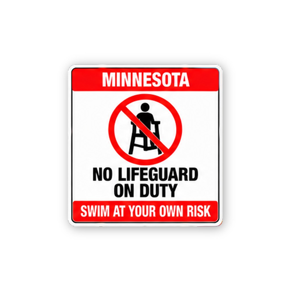 Red Minnesota No Lifeguard Chair Portrait Vinyl Decal Stickers