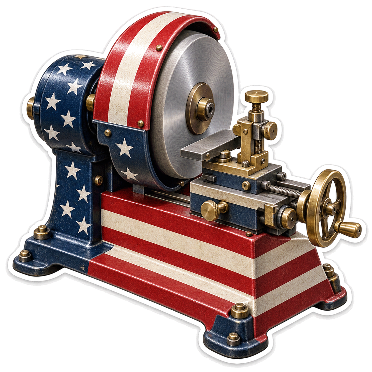 US Flag Optical Grinding Wheel Art Vinyl Decal Stickers