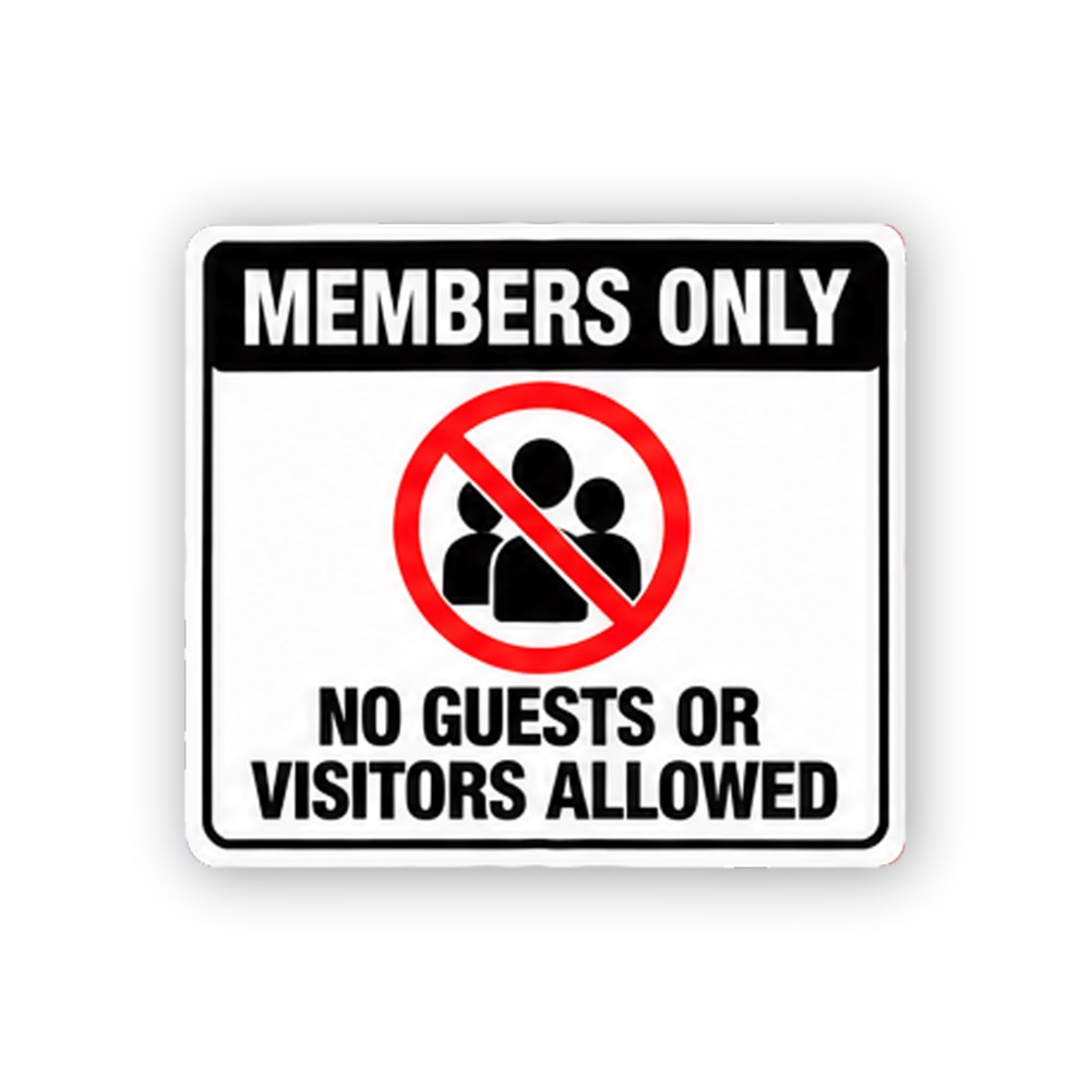 Black Members Only Crossed Figures Panel Vinyl Decal Stickers