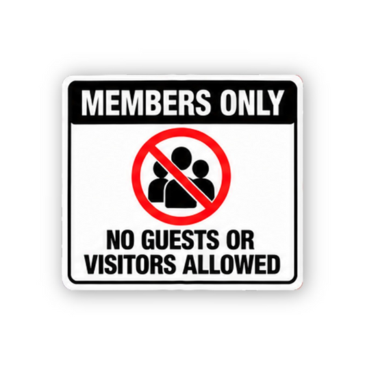 Black Members Only Crossed Figures Panel Vinyl Decal Stickers