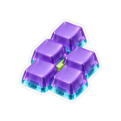 Purple Blank Keyboard Key Cluster Vinyl Decal Stickers