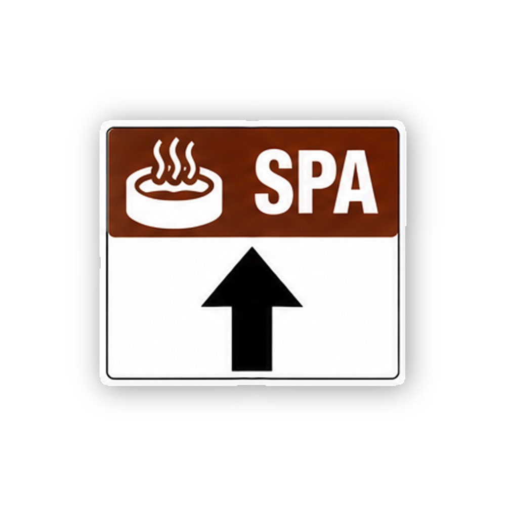 Brown Spa Steam Icon Up Arrow Panel Vinyl Decal Stickers