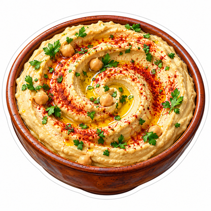 Hummus Bowl with Herb and Spice Swirl Art Vinyl Decal Stickers