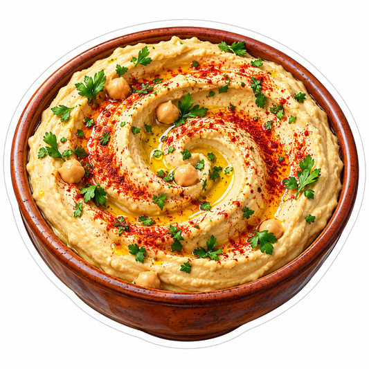 Hummus Bowl with Herb and Spice Swirl Art Vinyl Decal Stickers