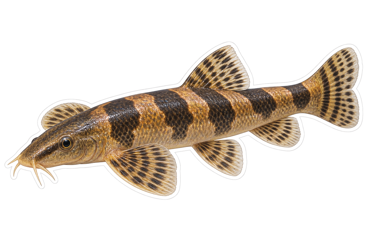 Brown Banded Saddleback Loach Art Vinyl Decal Stickers