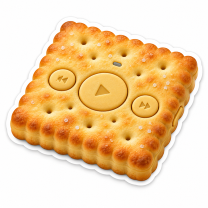 Golden Square Cracker with Playback Buttons Vinyl Decal Stickers