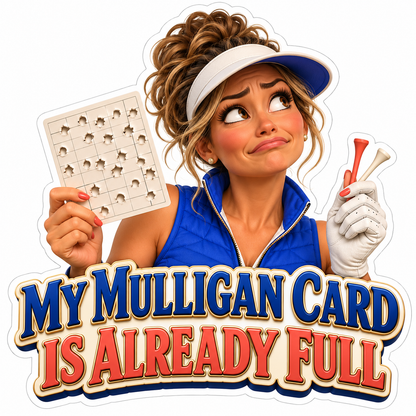 Woman Golfer Full Punch Card Quote Vinyl Decal Stickers
