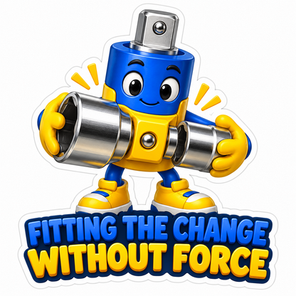 Blue Yellow Socket Adapter Mascot Holding Tips Vinyl Decal Stickers
