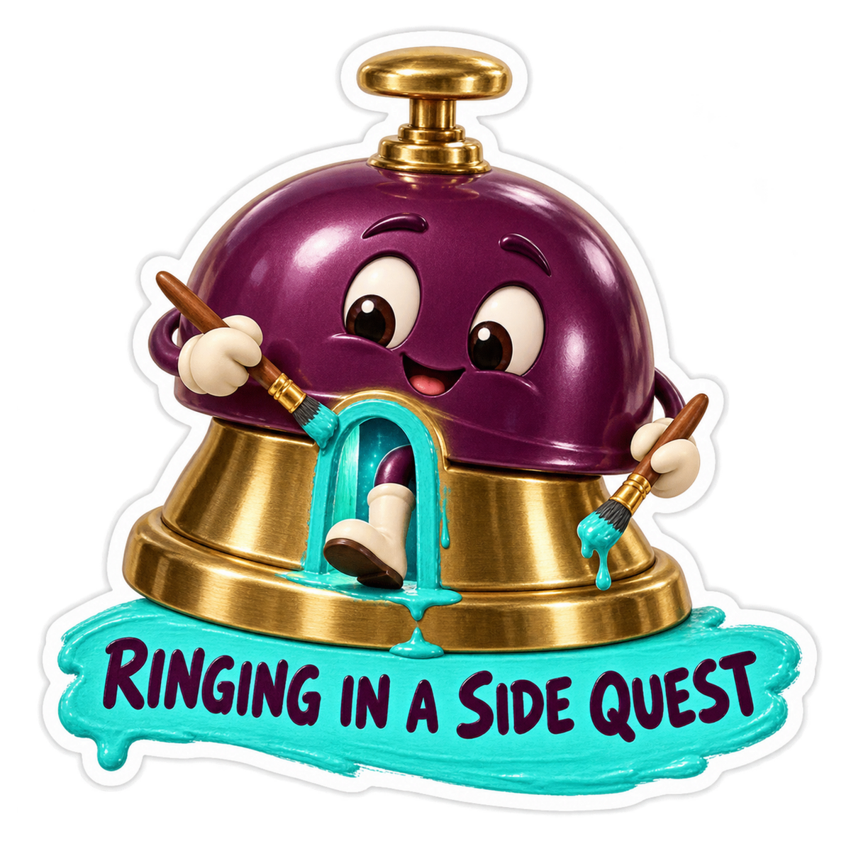 Purple Bell Character Painting Its Base Art Vinyl Decal Stickers