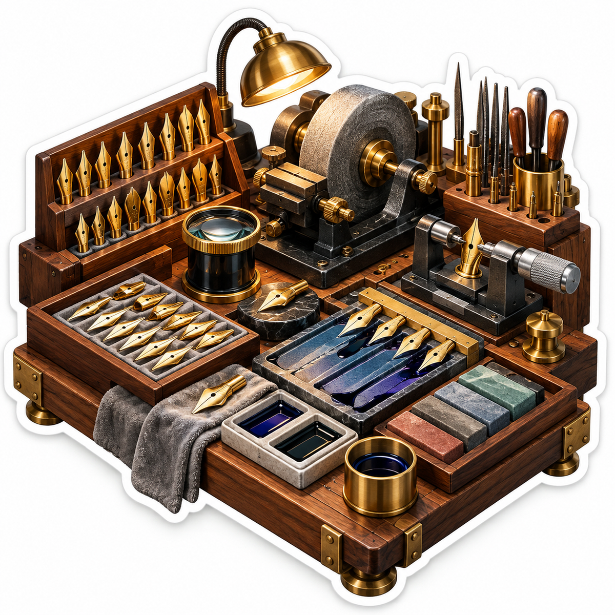 Gold Pen Nib Crafting Workbench Art Vinyl Decal Stickers