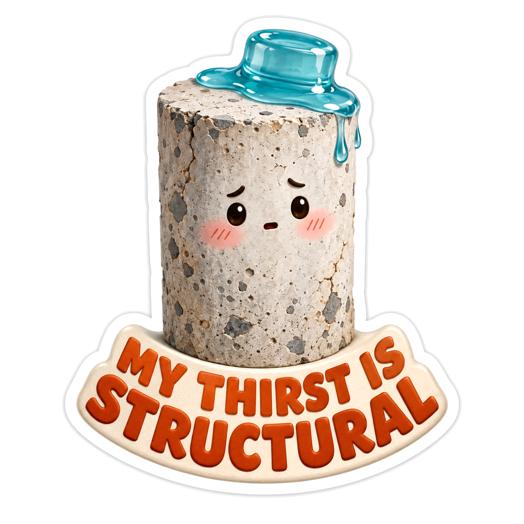 Speckled Concrete Bottle with Structural Quote Vinyl Decal Stickers