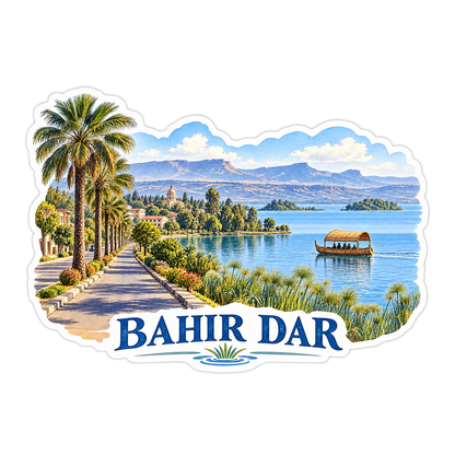 Bahir Dar Palm Lake Boat Art Vinyl Decal Stickers