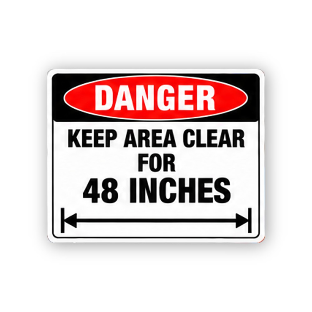 Red Clear Area Forty Eight Arrow Panel Vinyl Decal Stickers