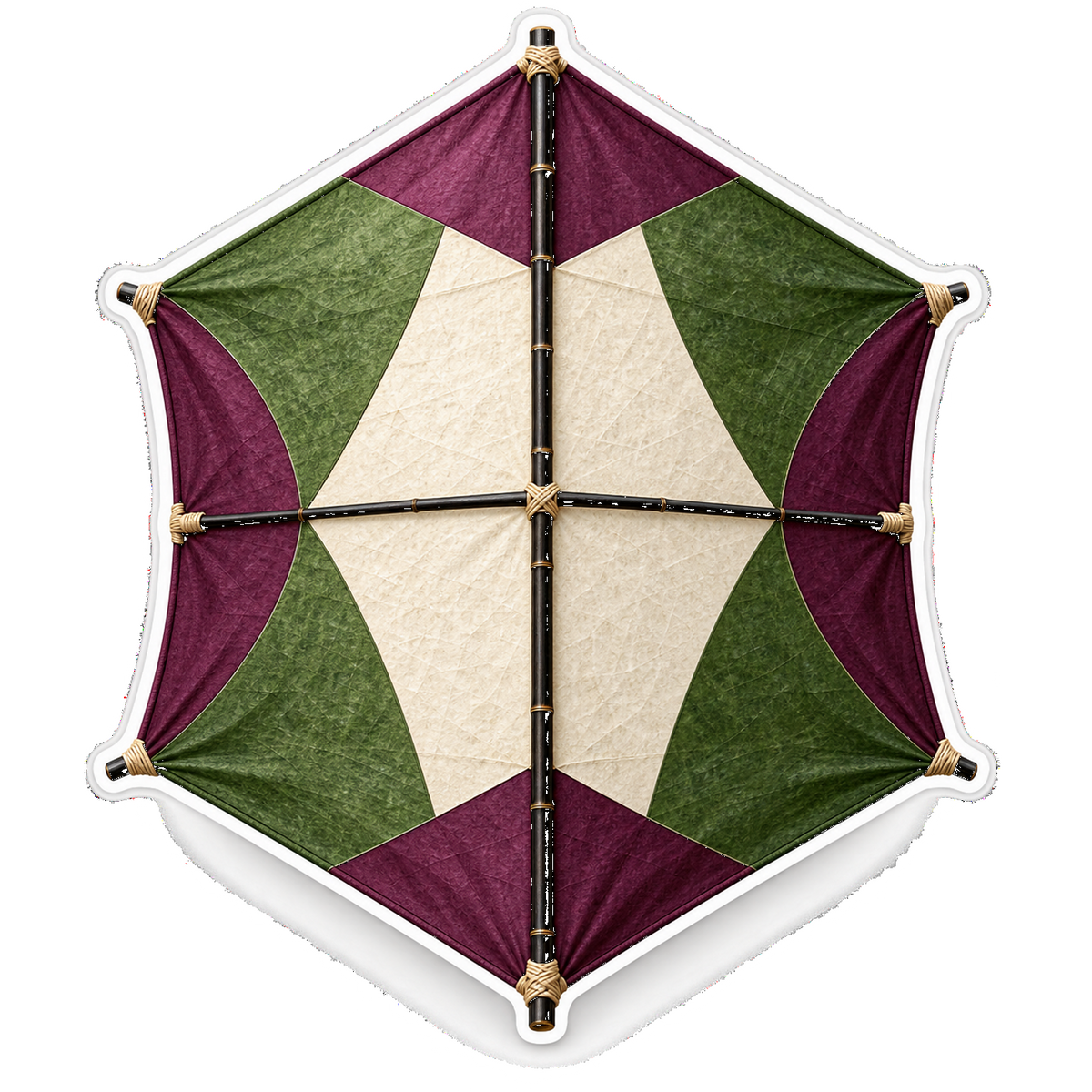 Green Purple Hexagonal Kite Art Vinyl Decal Stickers
