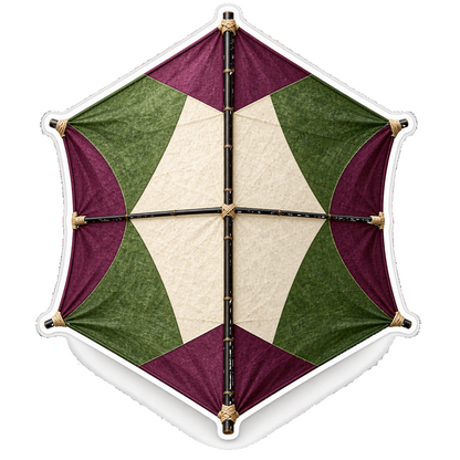 Green Purple Hexagonal Kite Art Vinyl Decal Stickers