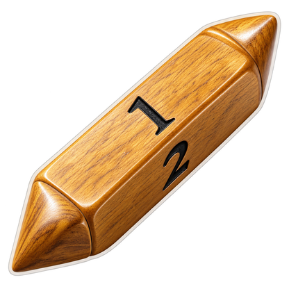 Wooden Triangular Roller Gaming Die Art Vinyl Decal Stickers