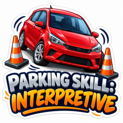 Red Car Parking Cones Humor Quote Vinyl Decal Stickers