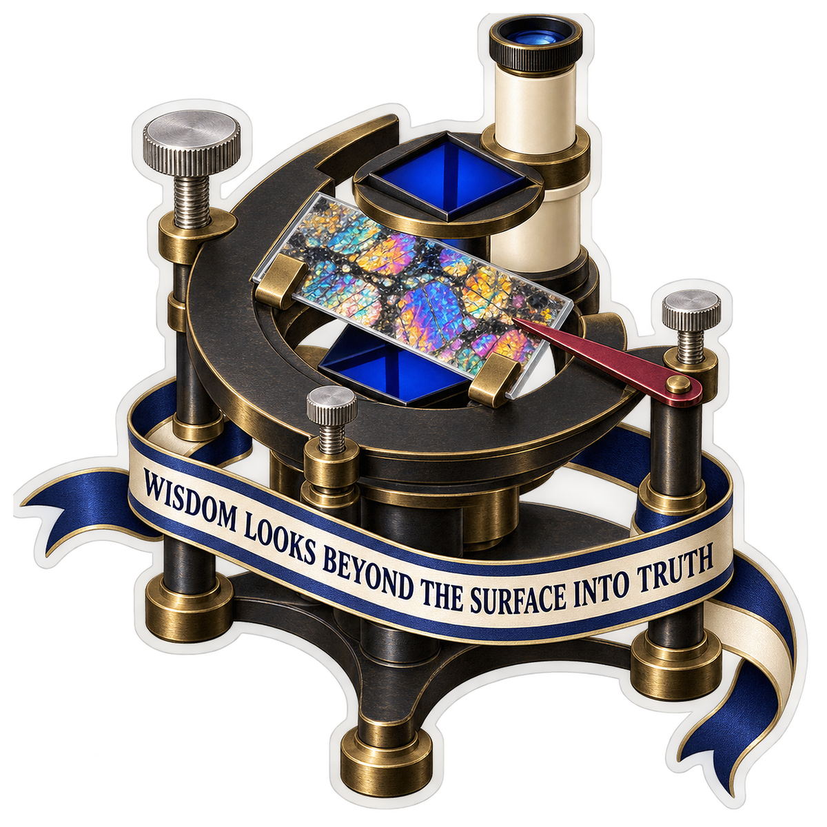 Wisdom Colorful Glass on Brass Stage Art Vinyl Decal Stickers