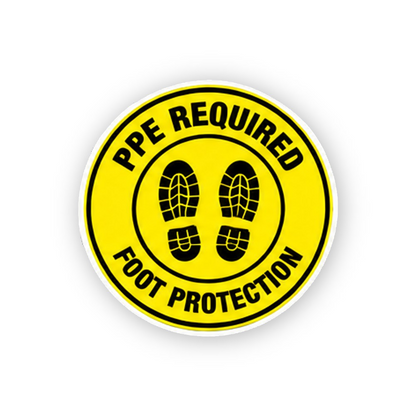 Yellow Footprints PPE Ring Circle Vinyl Decal Stickers