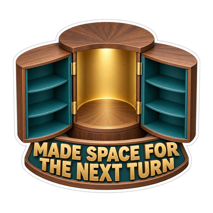Round Cabinet with Teal Open Shelves Vinyl Decal Stickers