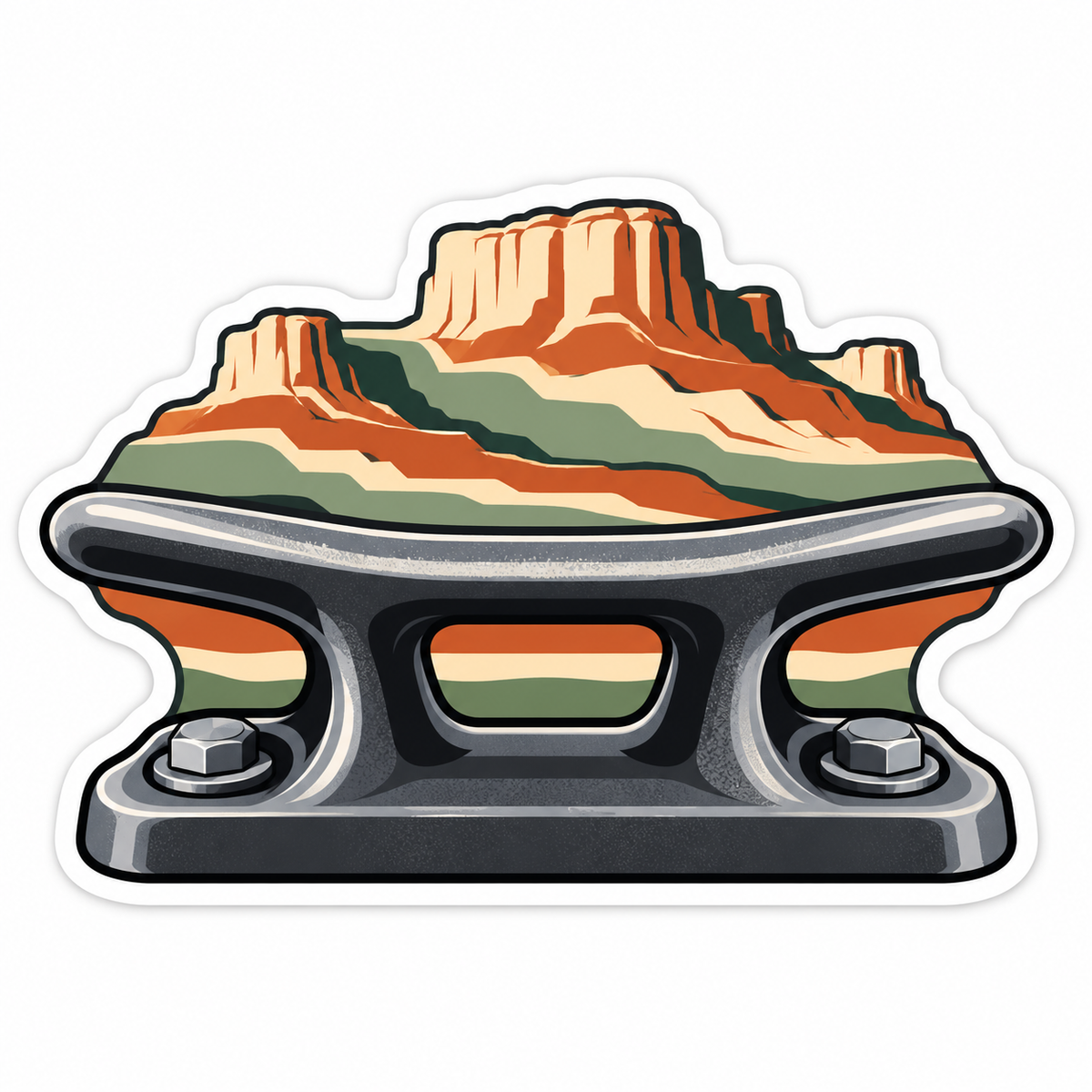 Black Tie Down Cleat Desert Plateau Art Vinyl Decal Stickers