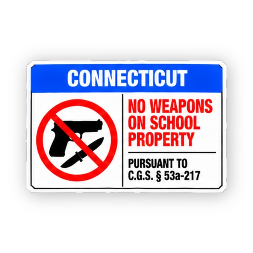 Blue Connecticut Crossed Weapons Panel Vinyl Decal Stickers