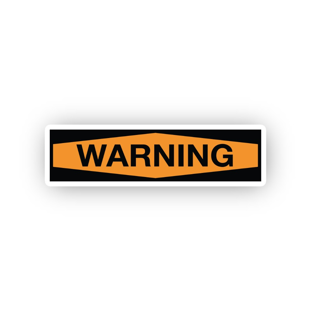 Orange Warning Black Narrow Panel Vinyl Decal Stickers